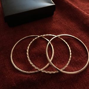 Gold tone bangle bracelets